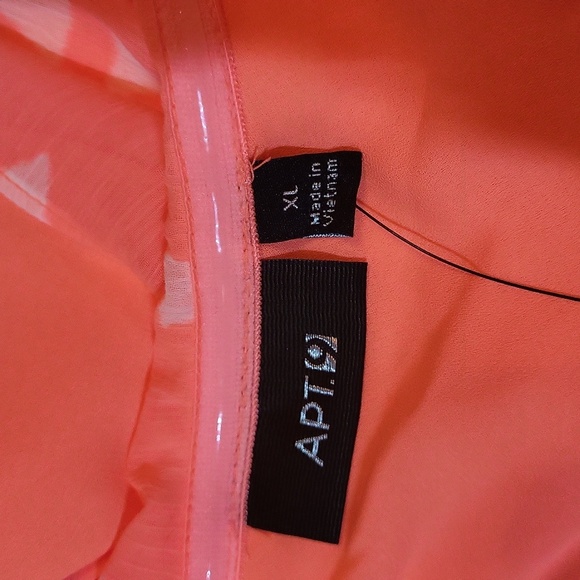 Apt. 9 Women's One-Shoulder Ruffle Blouse - Coral & White, Size XL, NWT - Picture 8 of 8